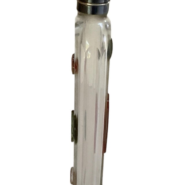 Late 19th Century Antique Bohemian Jeweled Glass Pocket Scent Bottle Hinged Cap & Intact Ground Glass Stopper Czech c.1890 For Sale - Image 5 of 12