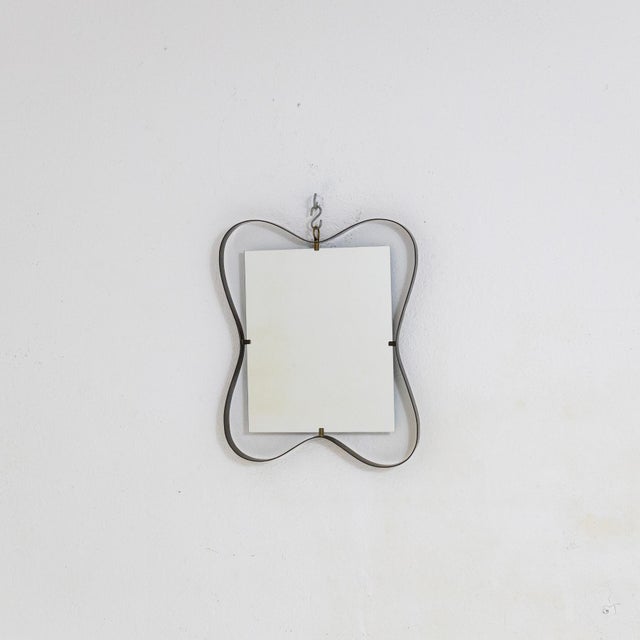 Metal Mirror in Brass Frame from Fontana Arte, 1950s For Sale - Image 7 of 7