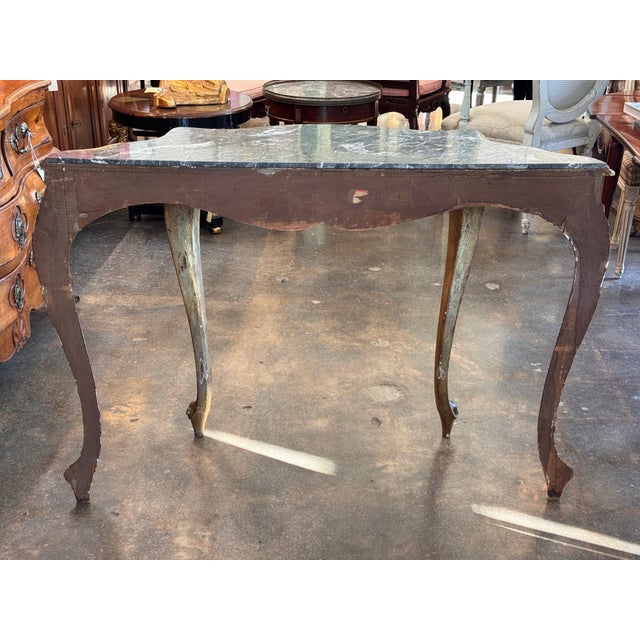 19th Century French Giltwood Console With Marble Top For Sale - Image 11 of 12