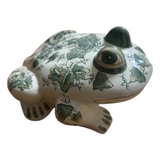 Large Mid 20 th Century Garden Ceramic Frog For Sale