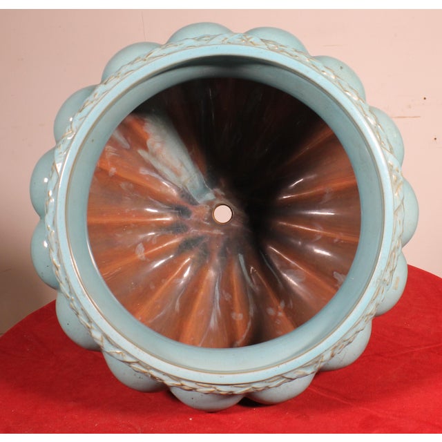 Blue 19th Century Glazed Ceramic Planter For Sale - Image 8 of 10