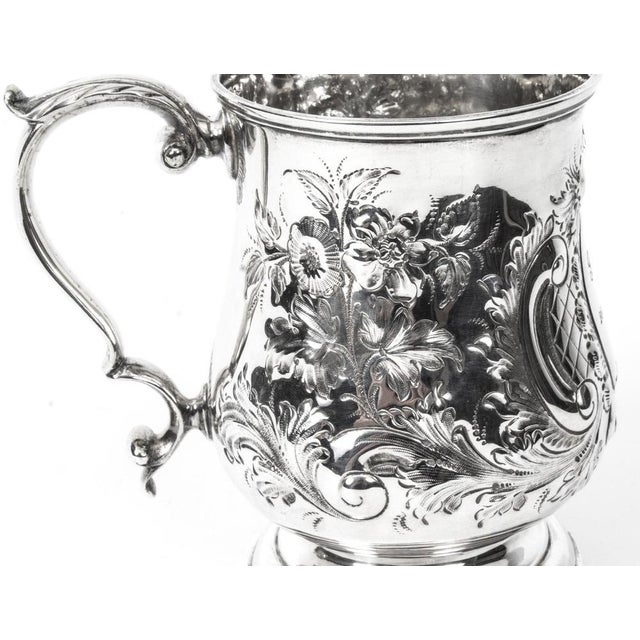 Victorian Silver Plated Embossed and Engraved Mug, 19th Century For Sale - Image 5 of 15