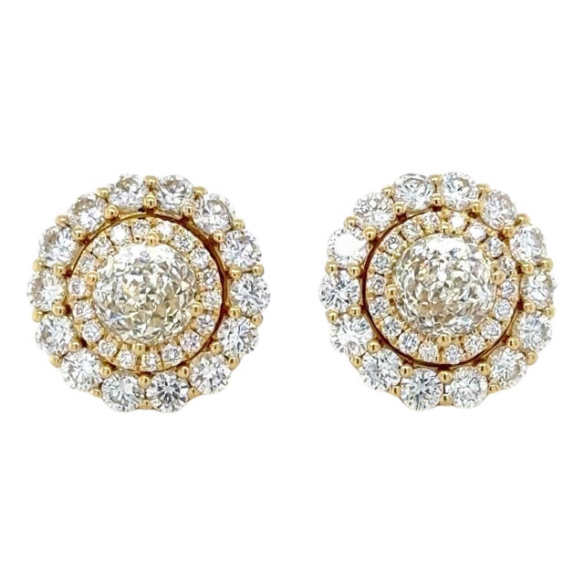 Crown of Light Cut Diamond Convertible Stud Earrings, Pair For Sale