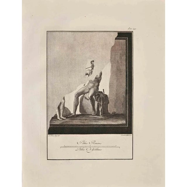 Ancient roman scene from the series "antiquities of herculaneum", is an original etching on paper realized by carlo nolli...