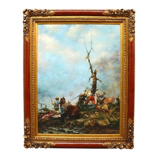 Monumental Vintage Master Copy After Cesare-Auguste Detti’s Sounding of the Horn For Sale