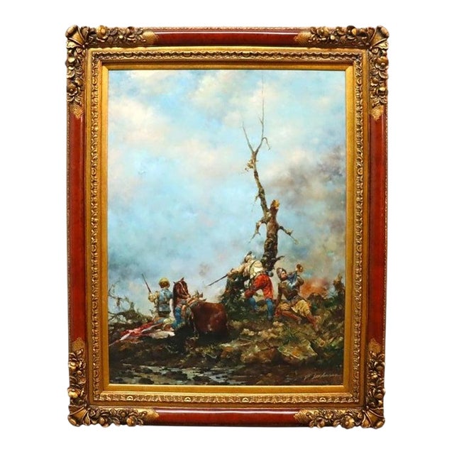 Monumental Vintage Master Copy After Cesare-Auguste Detti’s Sounding of the Horn For Sale