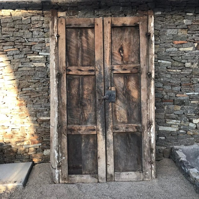 Rustic 1920s Jalisco Hacienda Old Rustic Door Solid Mesquite Wood Mexico For Sale - Image 3 of 11