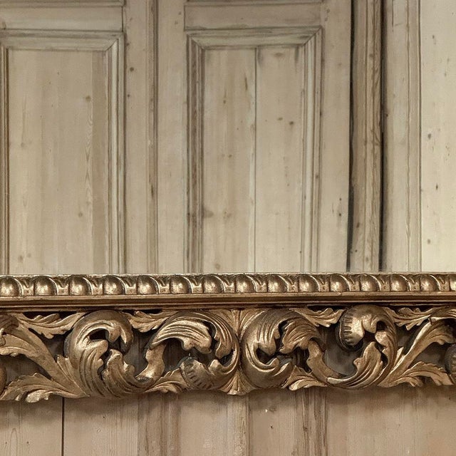 Grand Mid-Century Italian Baroque Pierced Giltwood Mirror For Sale - Image 10 of 15