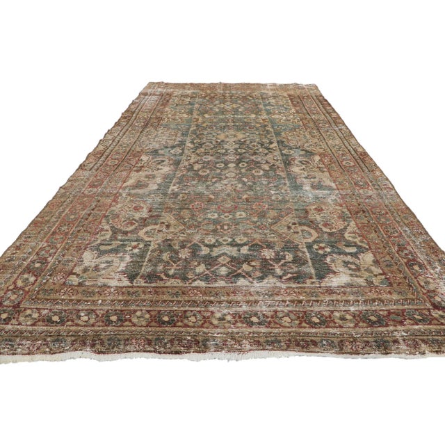 Modern Antique-Worn Persian Malayer Rug - 04'08 X 10'01 For Sale - Image 3 of 11
