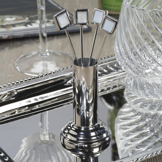Add a touch of charm to your entertaining with the Spiga 4-Piece Cocktail Pick Set. Crafted from polished brass and steel,...