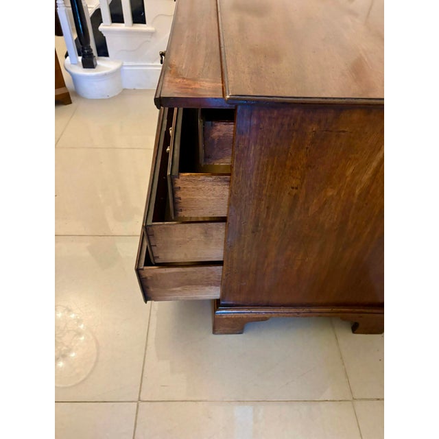 Brown Antique George III Mahogany Chest of Drawers with Brushing Slide, 1800 For Sale - Image 8 of 11