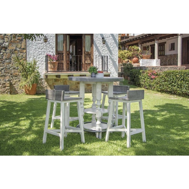 Rustic Stonegate Bar Height Pub / Bistro Table Set For Sale - Image 3 of 5