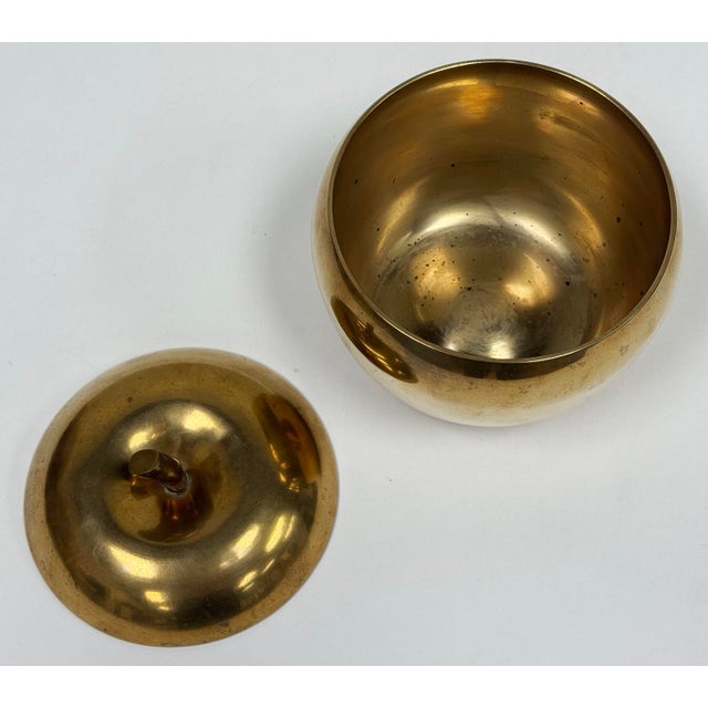 Vintage Brass Apple Lidded Jar For Sale In Kansas City - Image 6 of 6