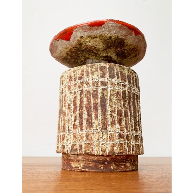 Mid-Century Modern German Studio Pottery Mushroom Vase from Hase Dietz Keramik, 1960s For Sale - Image 6 of 18