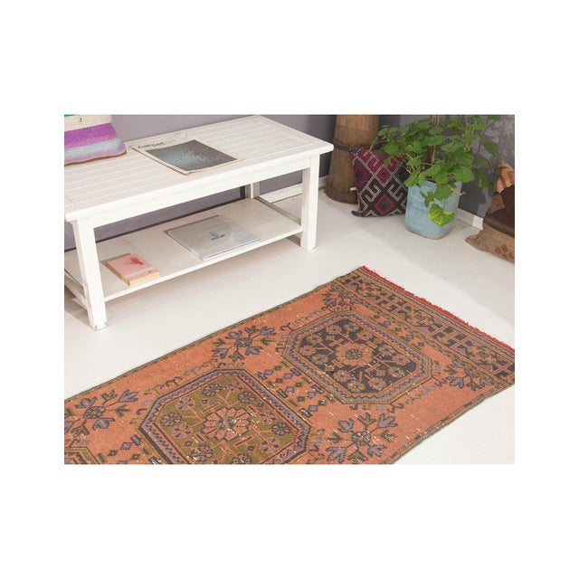 Vintage Washed Out Decorative Runner Rug - 2`11" X 11`6" For Sale In Los Angeles - Image 6 of 6