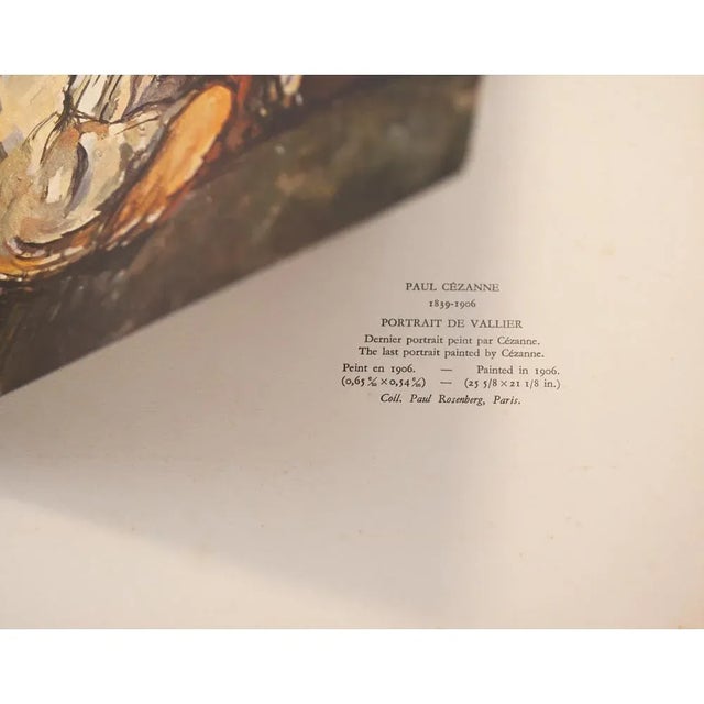 1940s After Paul Cezanne "Portrait of Vallier" First Edition Vintage Swiss Lithograph For Sale - Image 4 of 8