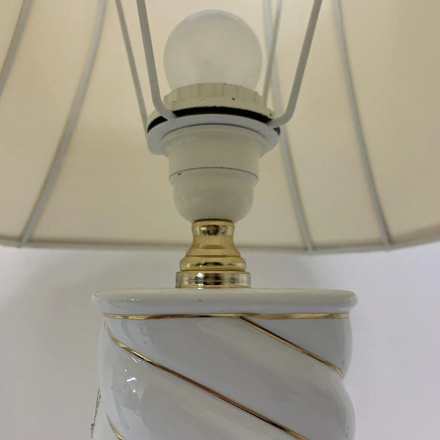 Gold Ceramic Swirl Table Lamps, Italy, 1970s, Set of 2 For Sale - Image 8 of 11