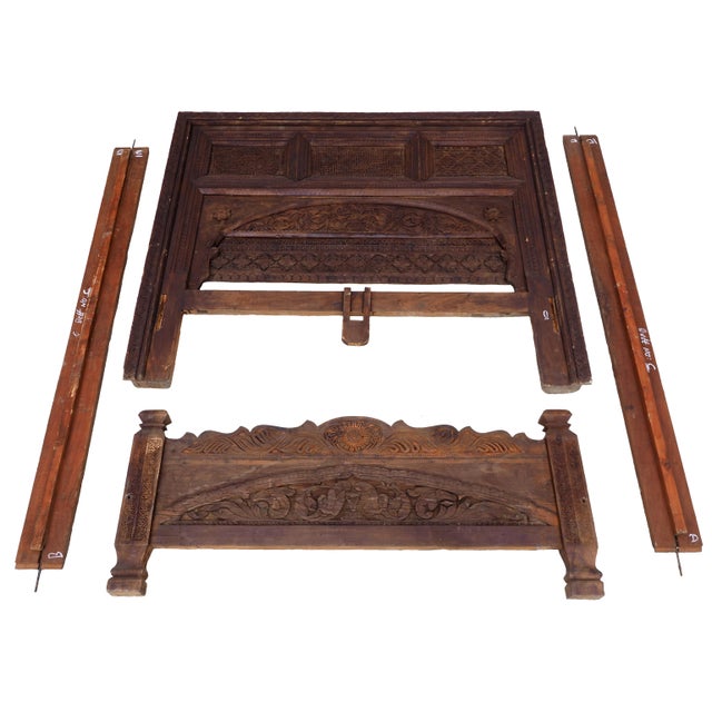 1950s Vintage Double Bed, Swat-Tal, Pakistan For Sale - Image 5 of 17