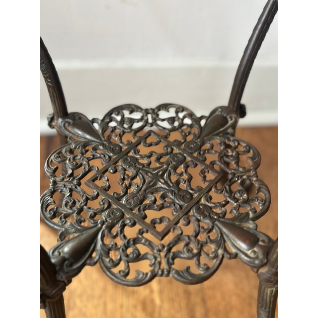 Antique 1890s National Brass & Iron Works Ornate Victorian Cast Iron and Onyx Plant Stand For Sale In Boston - Image 6 of 16