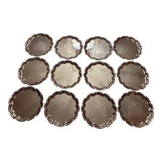 Silverplate Chargers With British Royal Coat of Arms- Set of 12 For Sale