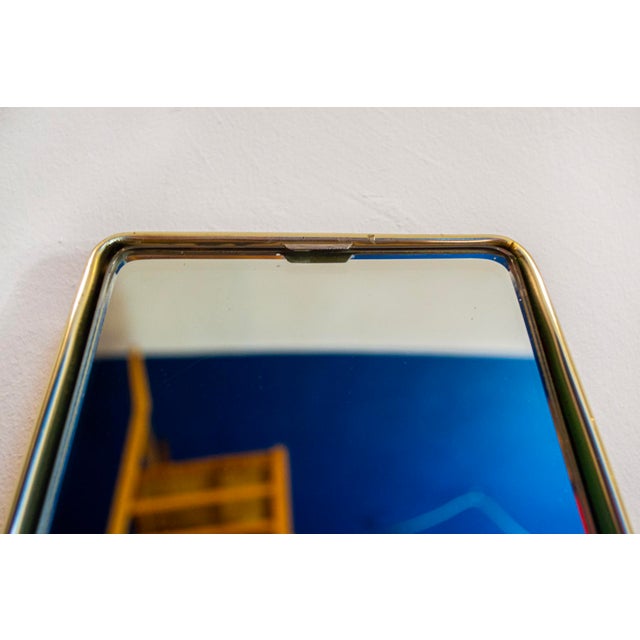 1960s Vintage Freestanding Mirror in Metal and Brass, 1960s For Sale - Image 5 of 7