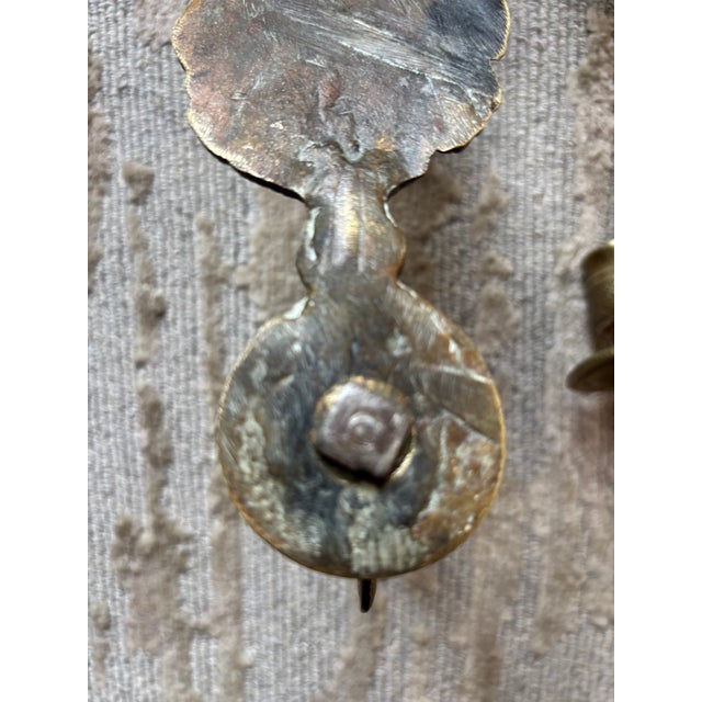 French Brass Angel Sconces, a 19th Century Pair For Sale - Image 10 of 15