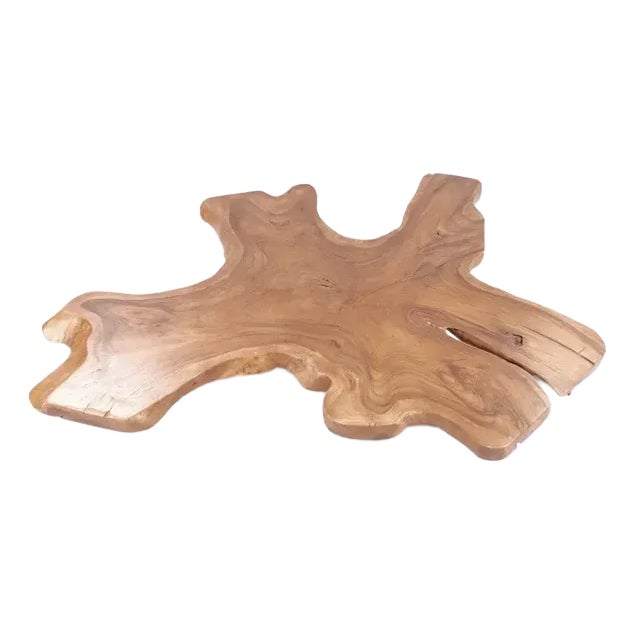 Brown Free Form Living Edge One Slab Coffee Table, 106 Inch X 86 Inch For Sale