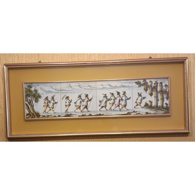 Painted Tile Tetraptych by Antonio Vaccari for Albisola, 1960s For Sale - Image 3 of 7