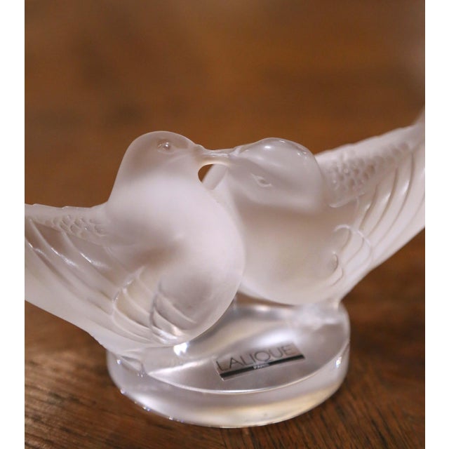Lalique Lalique Crystal Double Dove Sculpture, Lalique Society of America 1993 For Sale - Image 4 of 11