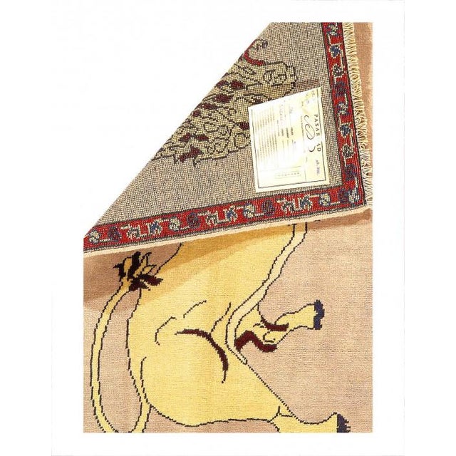 Modern Pasargad DC Animal Pictorial Lion Hand Knotted Rug For Sale - Image 3 of 3