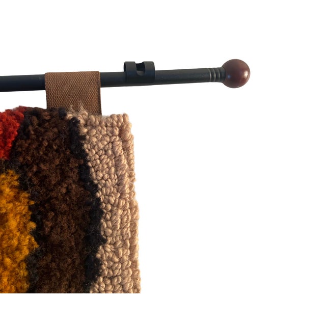 Vintage Mid Century Modern Abstract Wall Tapestry Carpet 1960s 1970s For Sale - Image 4 of 5