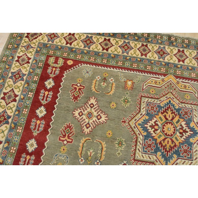 Textile Kazak Rug 10′ X 16’3” Gray Wool Traditional Hand-Knotted Oriental Carpet For Sale - Image 7 of 15