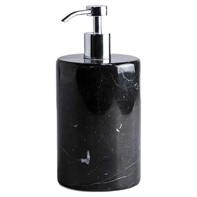 Black Marquina Marble Soap Dispenser from Fiammettav Home Collection For Sale