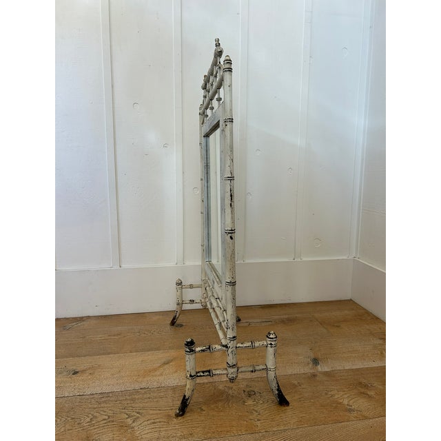 French Provincial Antique French Faux Bamboo Mirror For Sale - Image 3 of 7