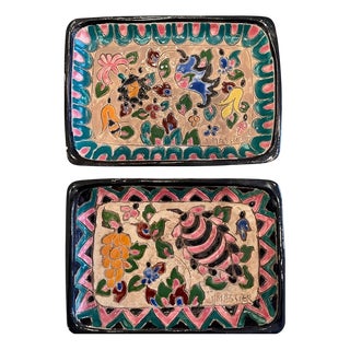 Trinket Trays by J. Massier for Vallauris, Set of 2 For Sale