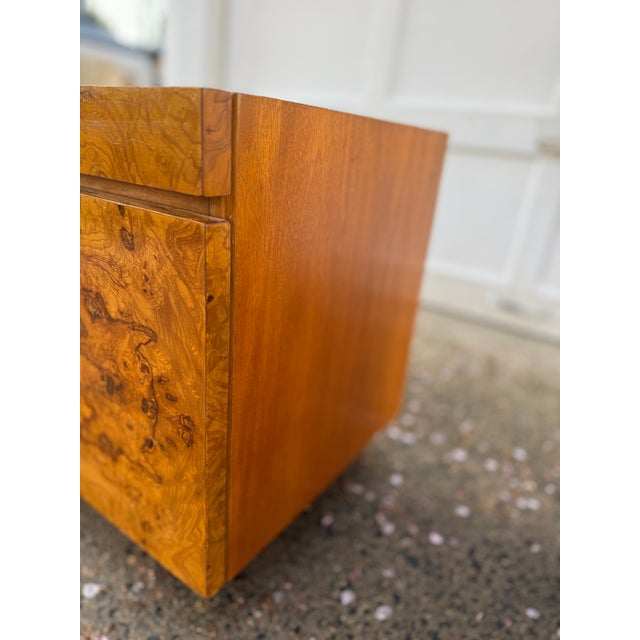 Brown 1970s Mid-Century Burl Wood Nightstands by Lane - A Pair For Sale - Image 8 of 12