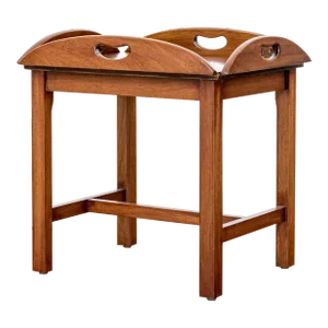 Vintage English Mahogany Parquetry Top Butler’s Tray Table