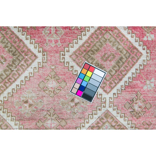 Textile 1960s Vintage Kurdish Diamond Tribal Wool Hand-Knotted Runner For Sale - Image 7 of 11