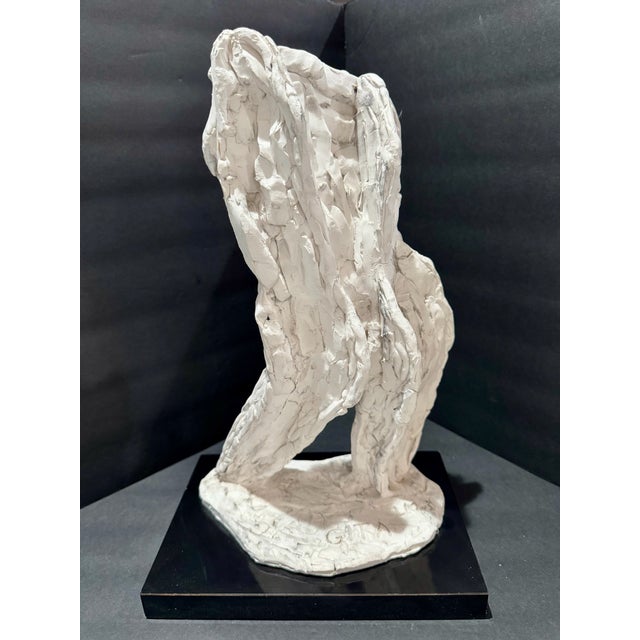 1960s Larry Mohr Plaster Heavy Textured Female Torso Sculpture Signed From Artist Estate For Sale - Image 5 of 8
