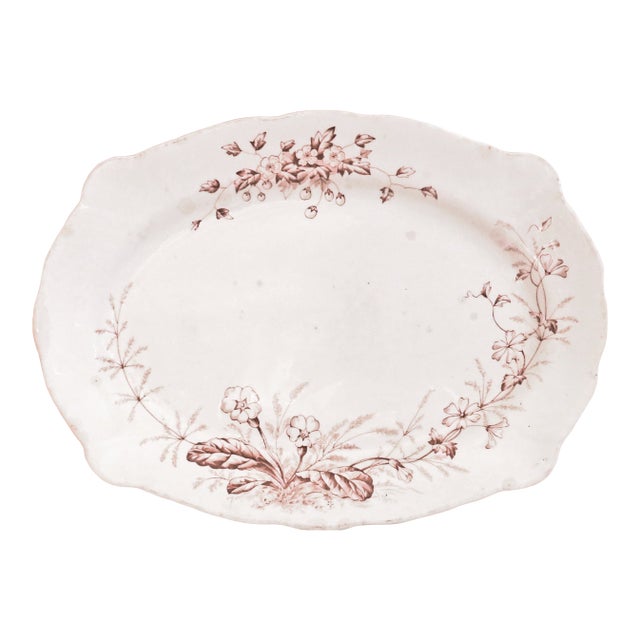 1880s English Staffordshire Ironstone Transferware Platter For Sale