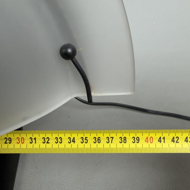 Modernist Opal Glass Half-Moon Metal Table Lamp, 1980s For Sale - Image 10 of 13