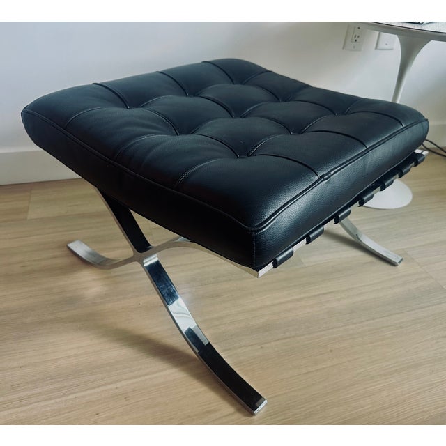 Mid-Century Modern Mies Van Der Rohe for Knoll Barcelona Ottoman Mid Century Modern Bauhaus For Sale - Image 3 of 8