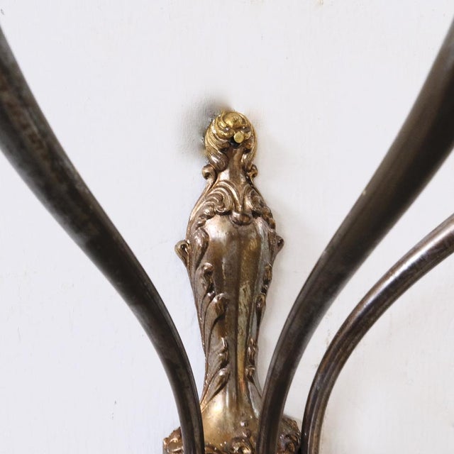 Original 3-Arm Wall Lights, Italy, 1950s, Set of 2 For Sale - Image 9 of 17