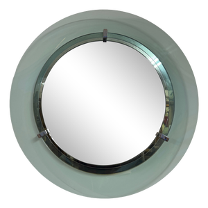 Italian Blue Glass Wall Mirror by Veca, 1970s