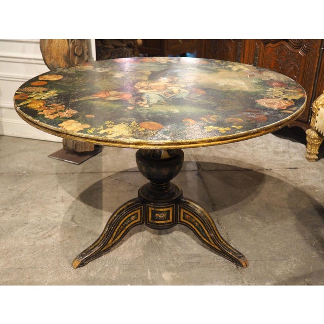 More information coming soon… A beautiful pedestal table from the 1800s, this French table has a polychrome hand-painted...