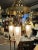 English Antique Brass Three Light Tudor Revival Quatrefoil Pattern Chandelier For Sale - Image 3 of 12