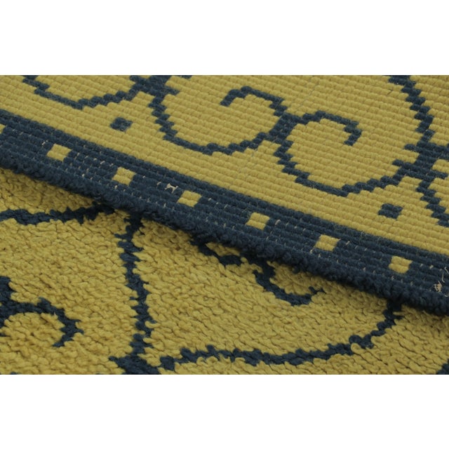 Light Green Antique Art Deco Rug in Gold With Classic Architectural Design - Rug & Kilim For Sale - Image 8 of 8