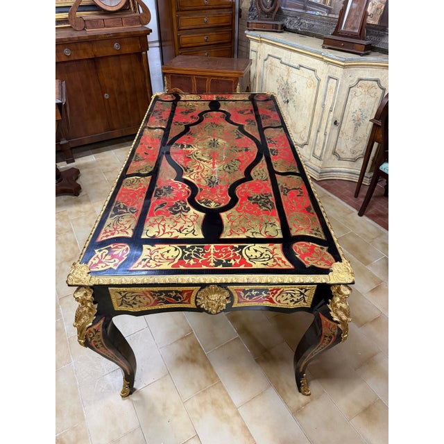 19th Century Boulle Writing Desk, France, 1890s For Sale - Image 5 of 7