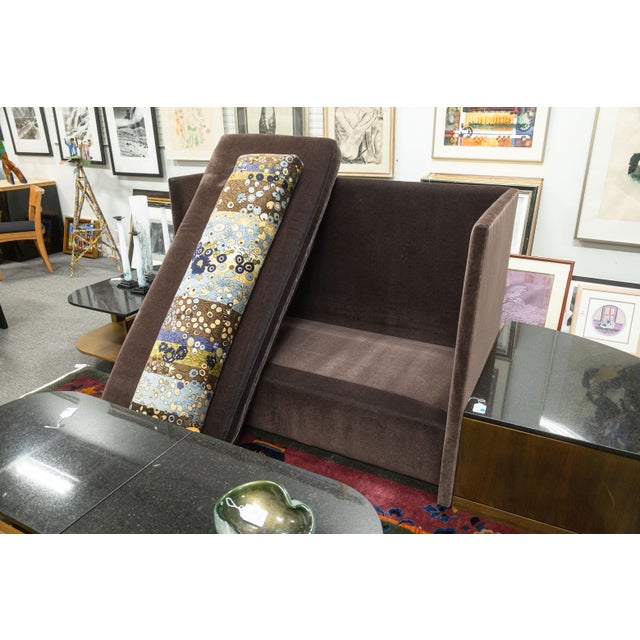 Custom Made John Saladino Brown Mohair Sofa With Jack Lenor Larsen Fabric Pillow For Sale In Detroit - Image 6 of 7