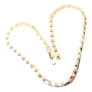 Gucci 18k Yellow Gold Diamond Tennis Necklace For Sale